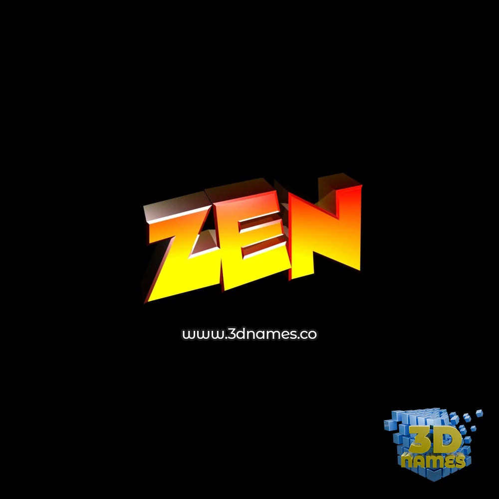 zen in Black Background style - 3D name wallpaper