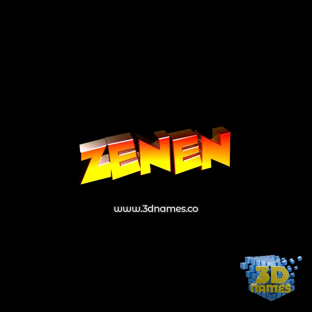 zenen in Black Background style - 3D name wallpaper
