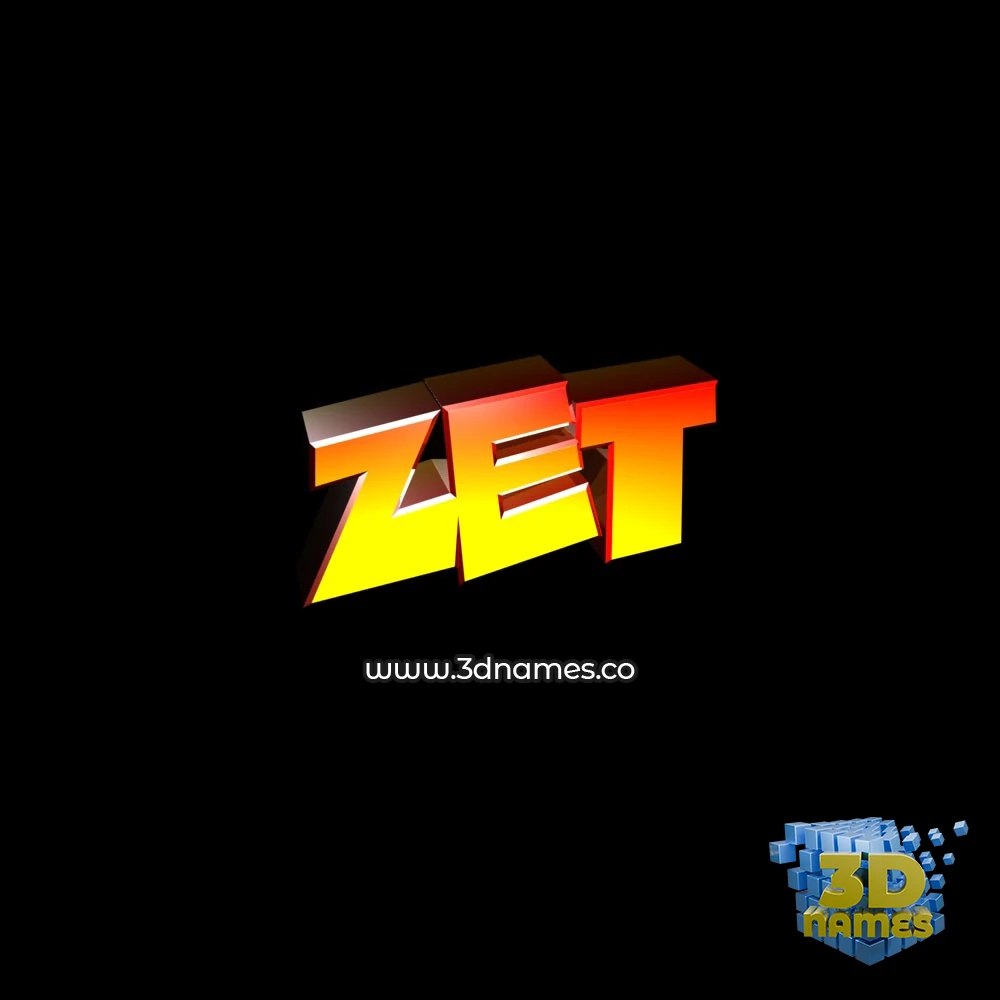 zet in Black Background style - 3D name wallpaper