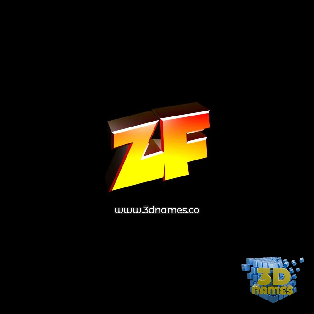 zf in Black Background style - 3D name wallpaper