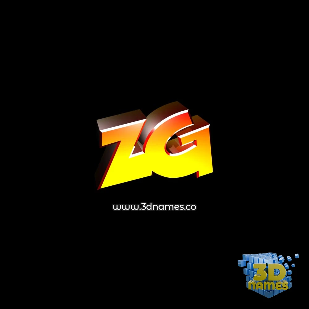 zg in Black Background style - 3D name wallpaper