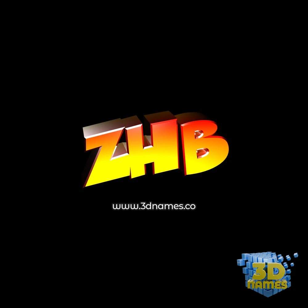 zhb in Black Background style - 3D name wallpaper