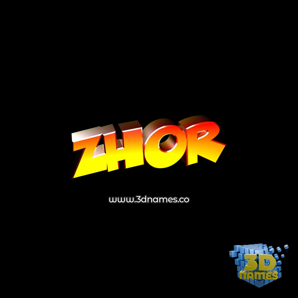 zhor in Black Background style - 3D name wallpaper