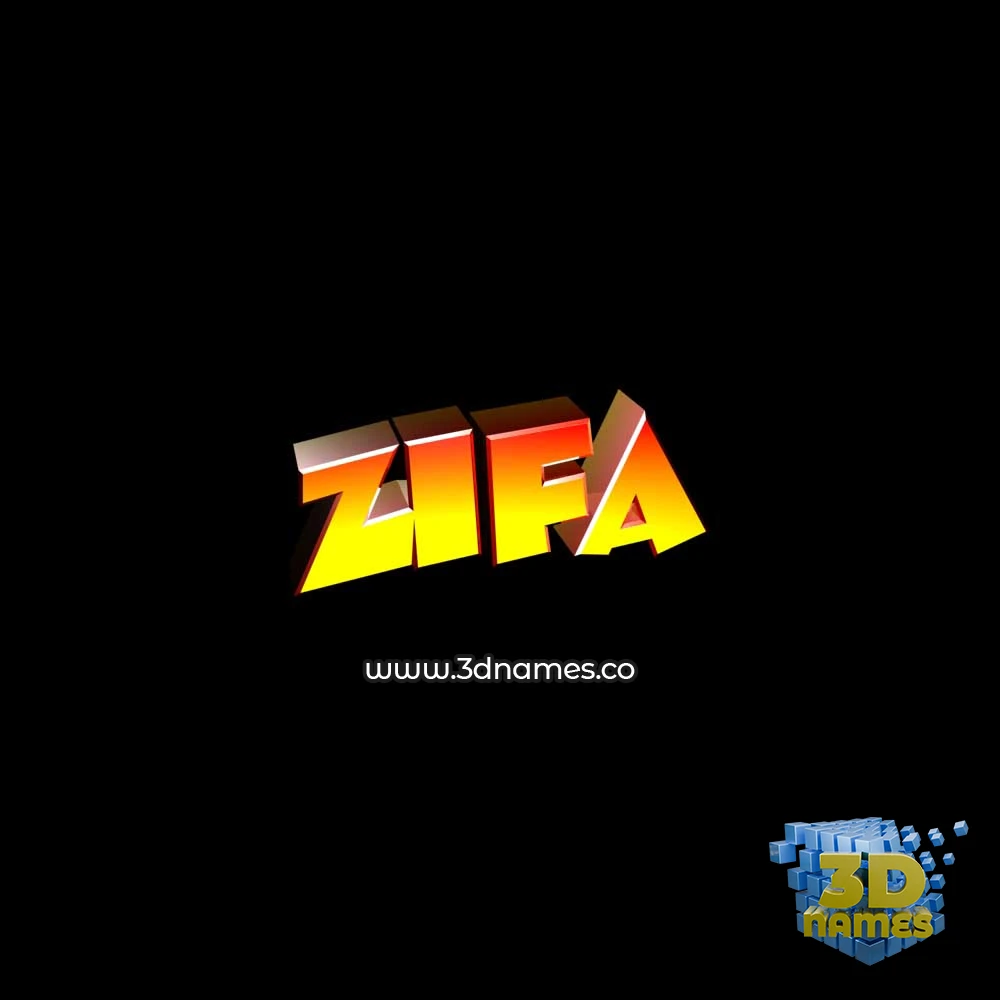 zifa in Black Background style - 3D name wallpaper