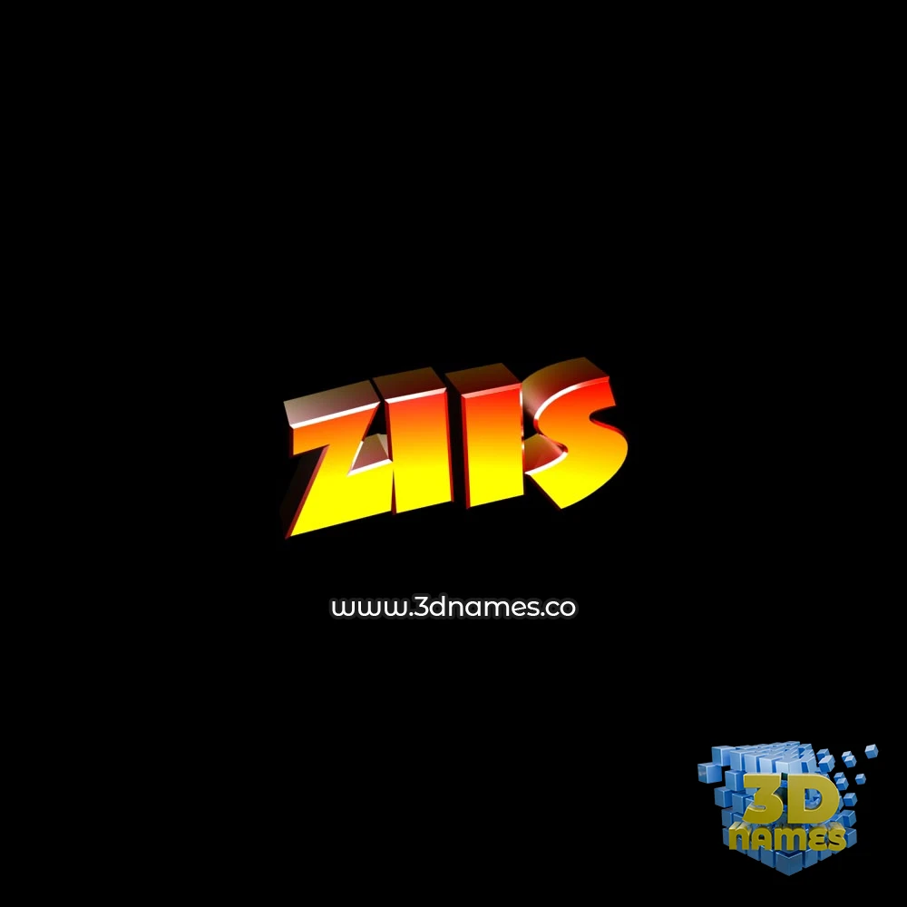 ziis in Black Background style - 3D name wallpaper