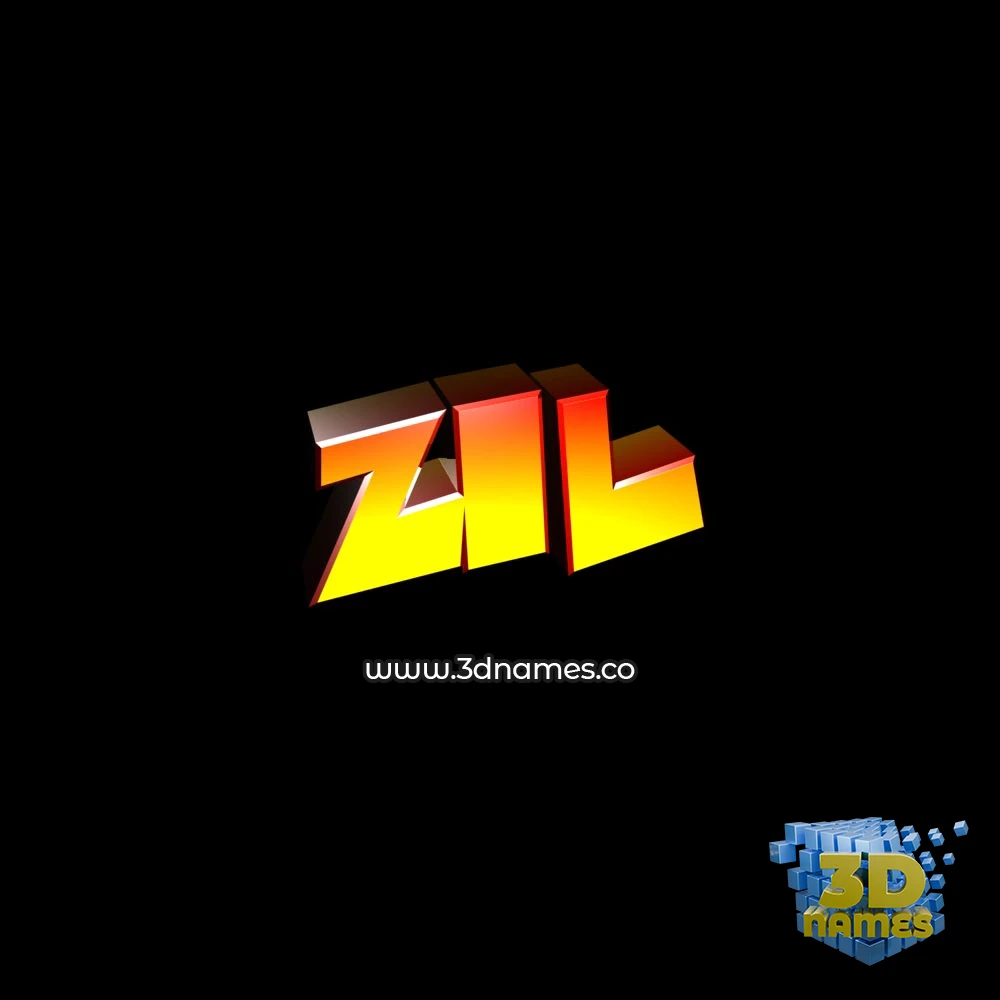 zil in Black Background style - 3D name wallpaper