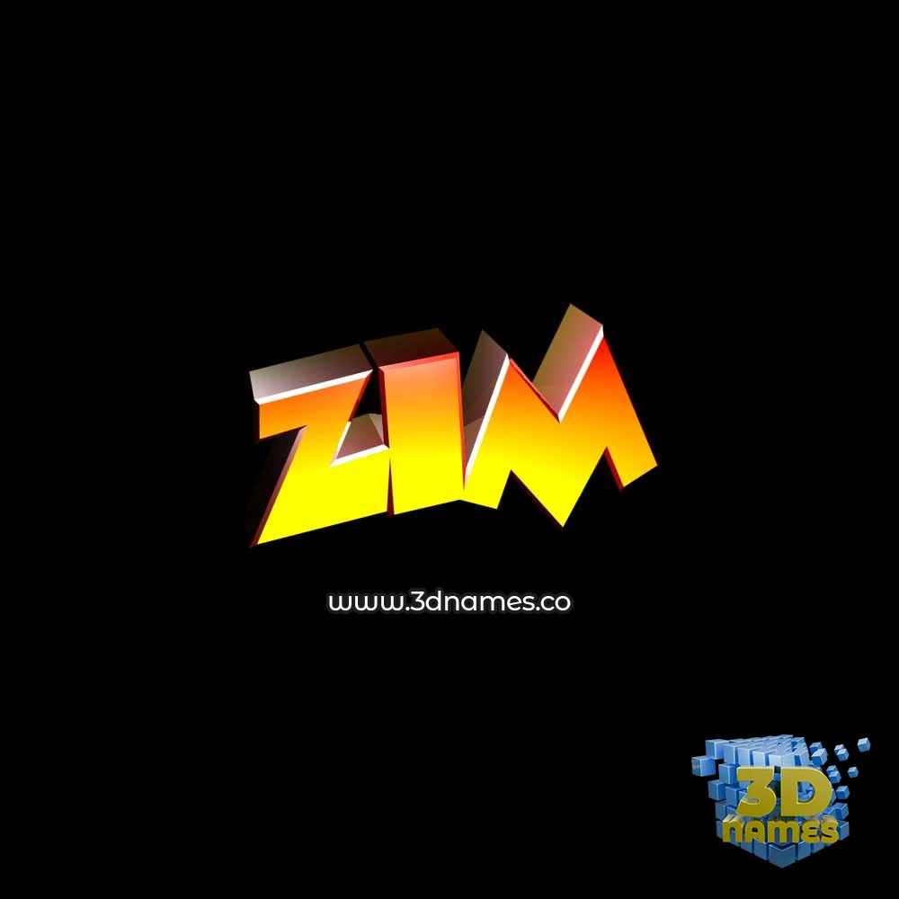 zim in Black Background style - 3D name wallpaper