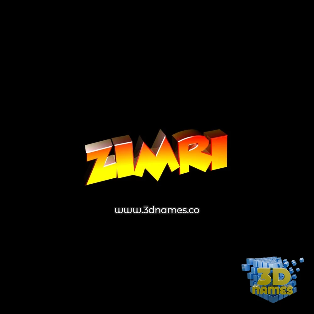 zimri in Black Background style - 3D name wallpaper