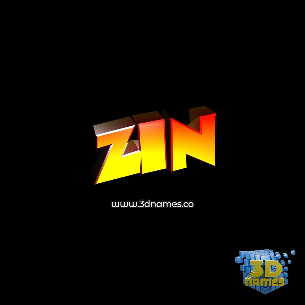 zin in Black Background style - 3D name wallpaper
