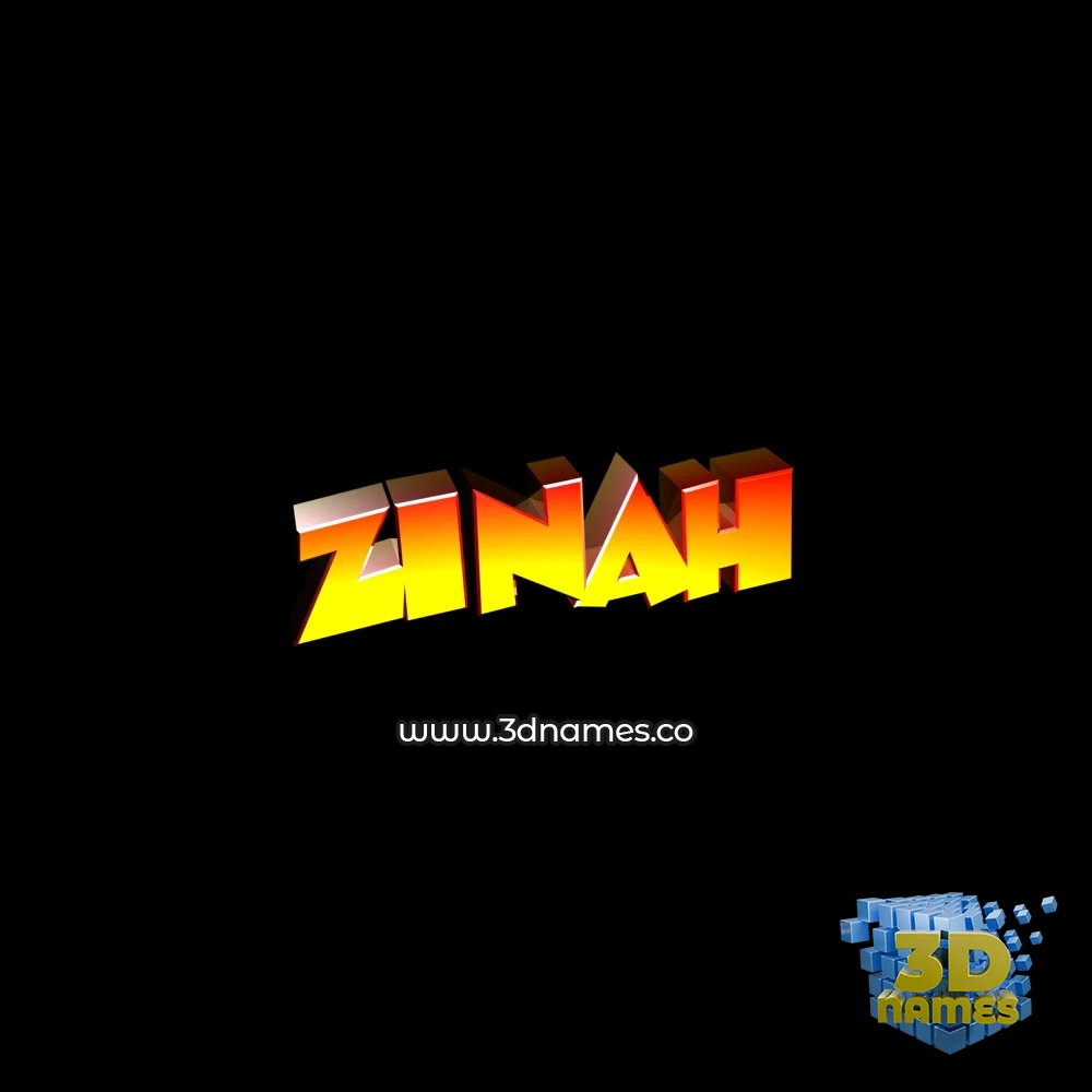 zinah in Black Background style - 3D name wallpaper