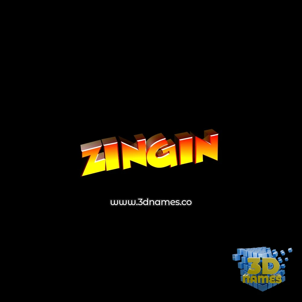 zingin in Black Background style - 3D name wallpaper