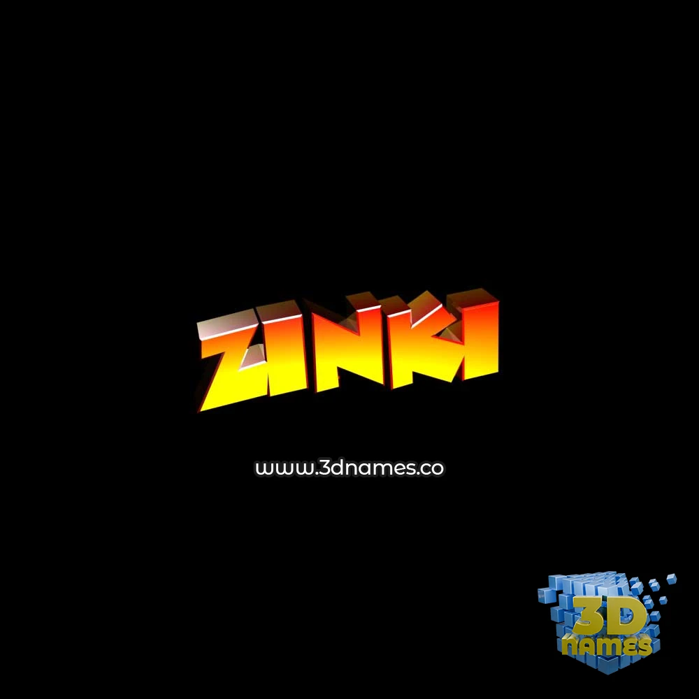 zinki in Black Background style - 3D name wallpaper