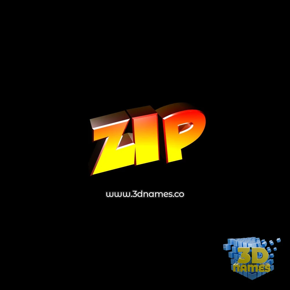 zip in Black Background style - 3D name wallpaper