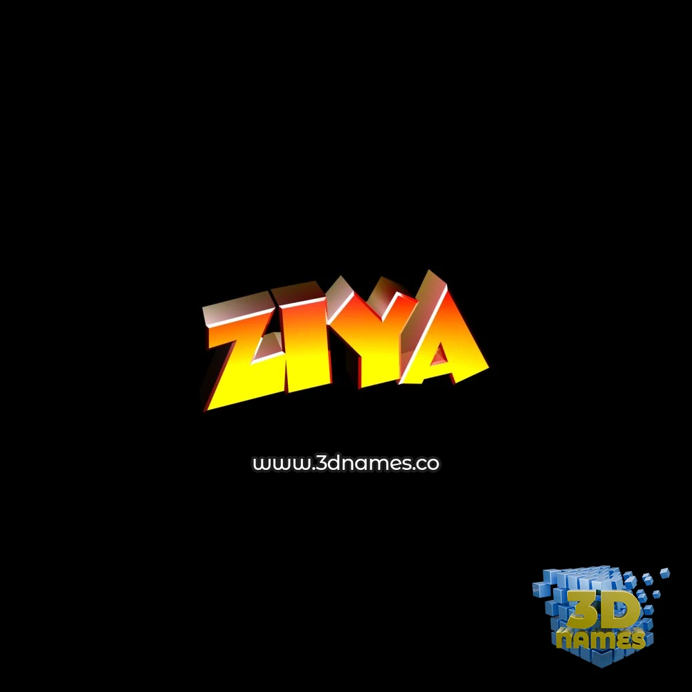 ziya in Black Background style - 3D name wallpaper