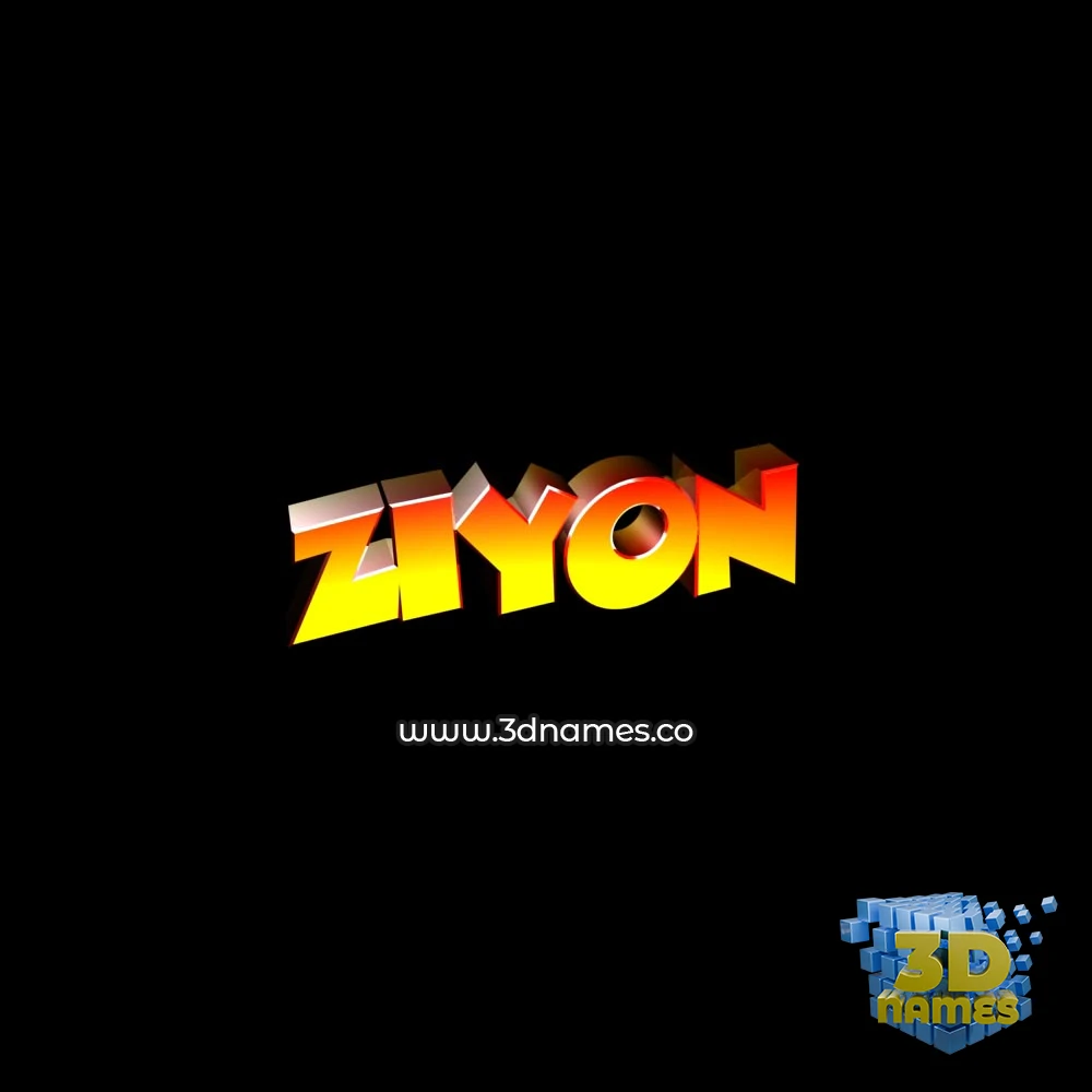 ziyon in Black Background style - 3D name wallpaper