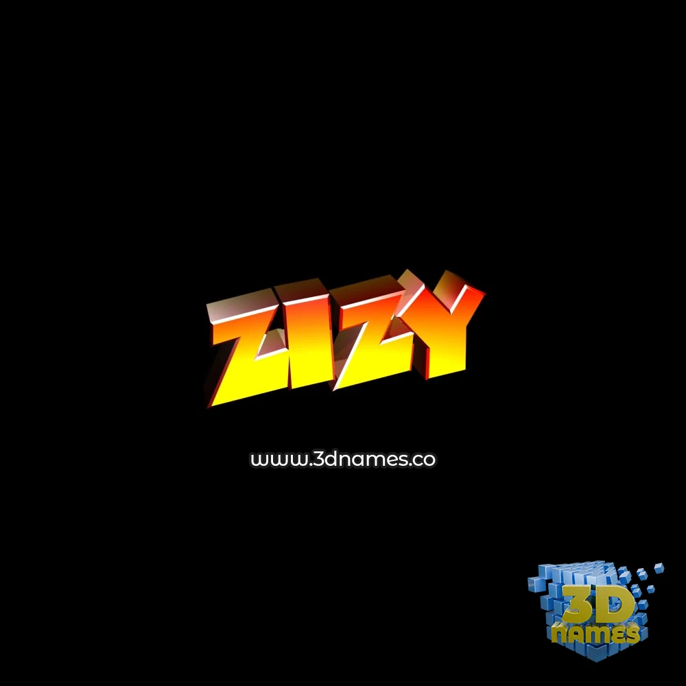 zizy in Black Background style - 3D name wallpaper