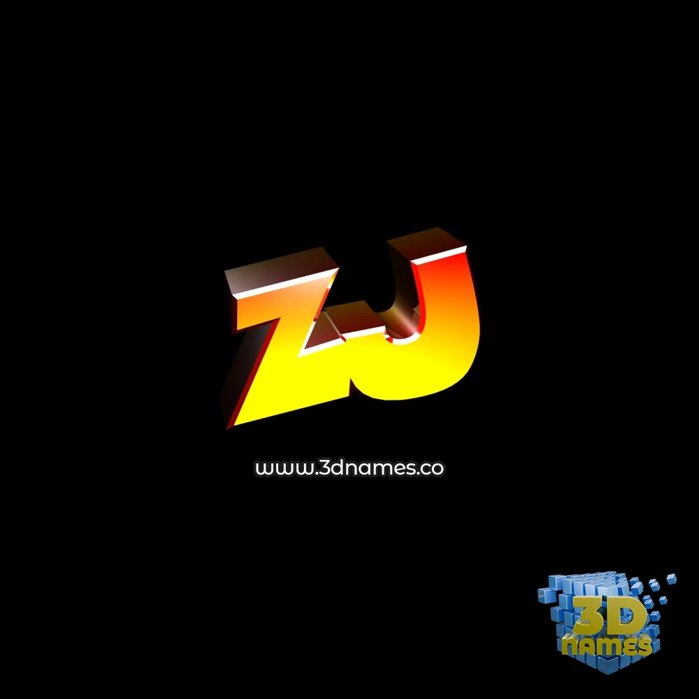 zj in Black Background style - 3D name wallpaper