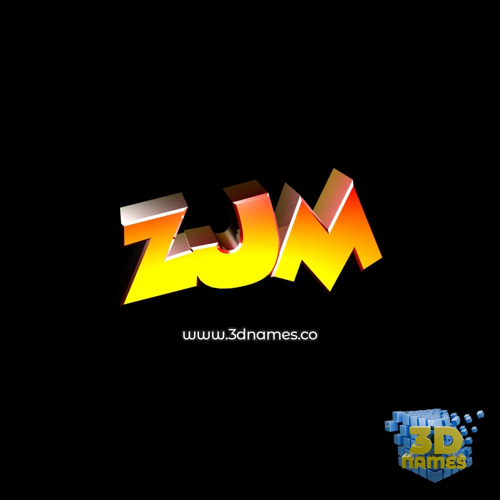 zjm in Black Background style - 3D name wallpaper