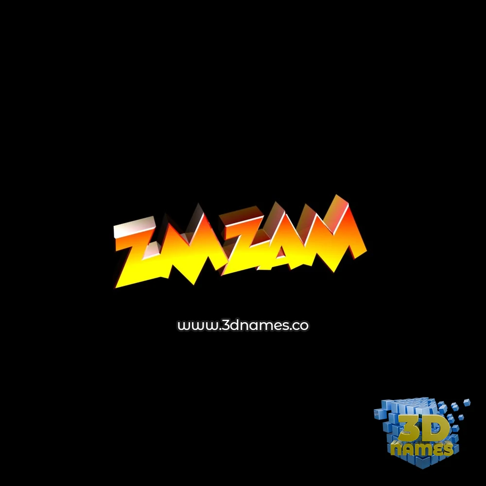 zmzam in Black Background style - 3D name wallpaper