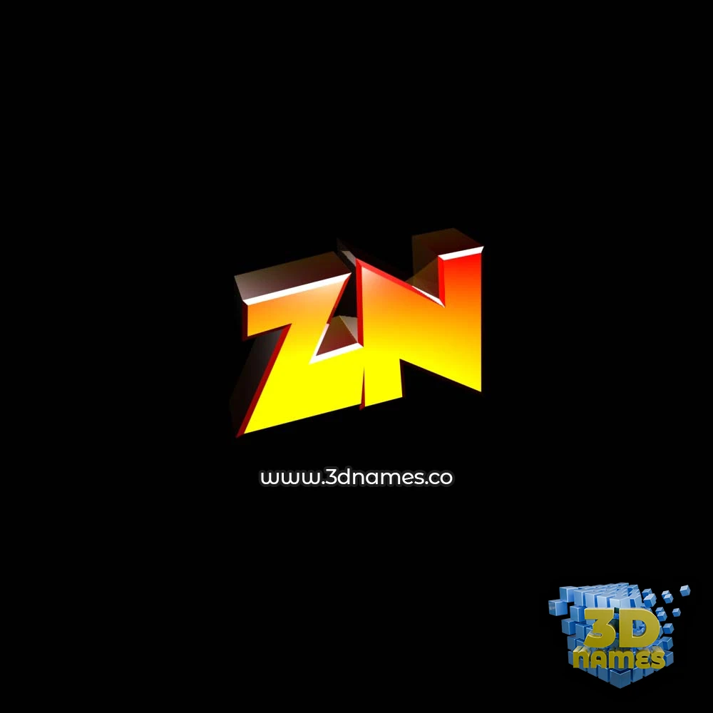 zn in Black Background style - 3D name wallpaper