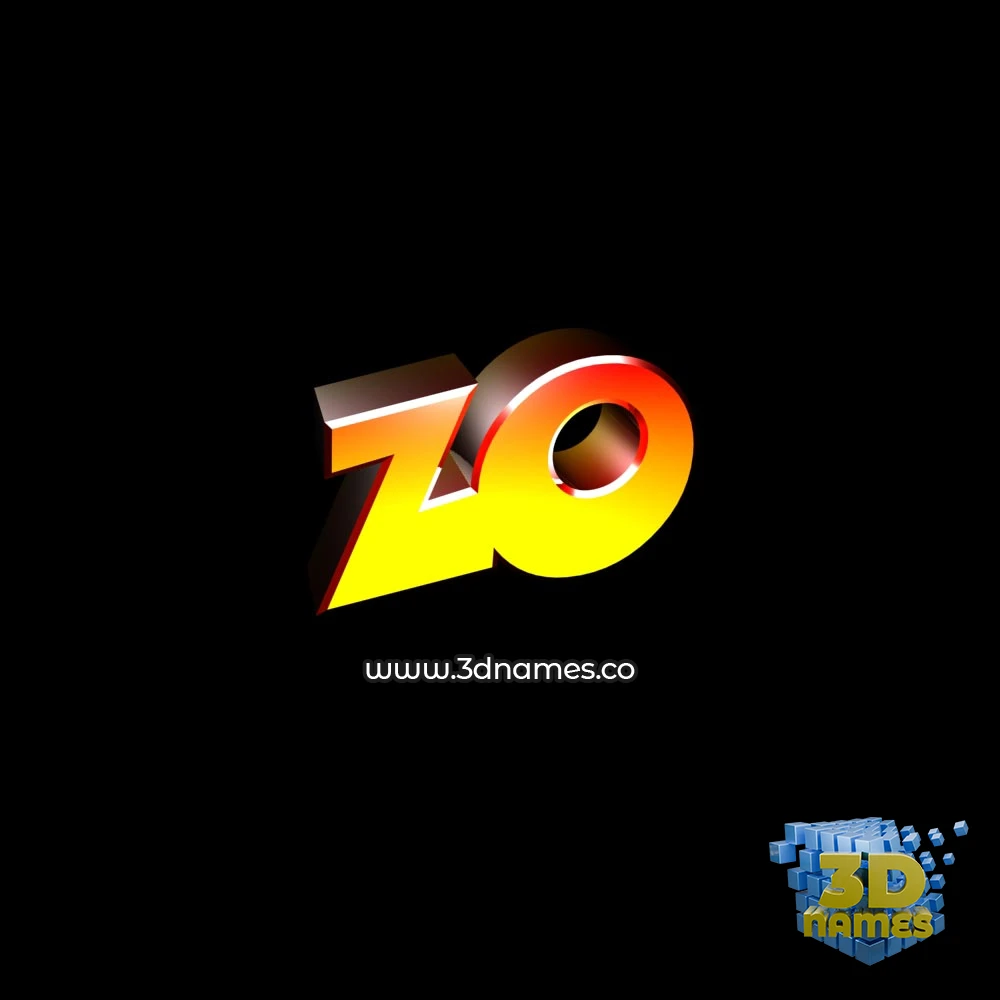 zo in Black Background style - 3D name wallpaper