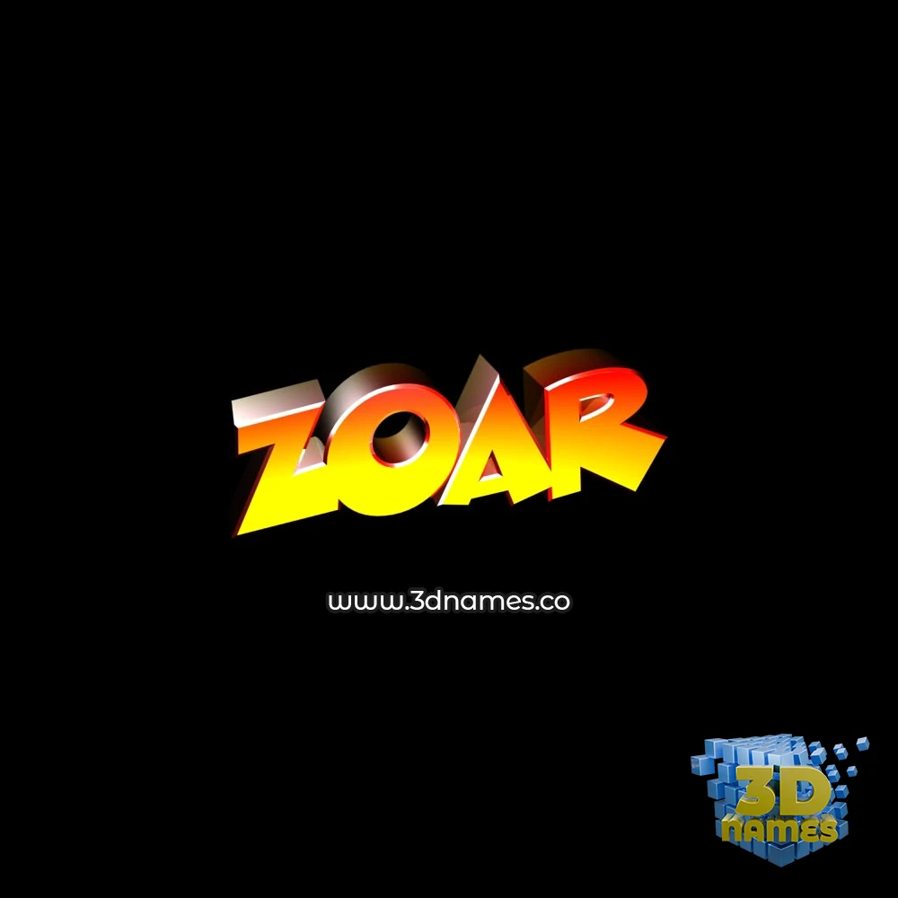 zoar in Black Background style - 3D name wallpaper