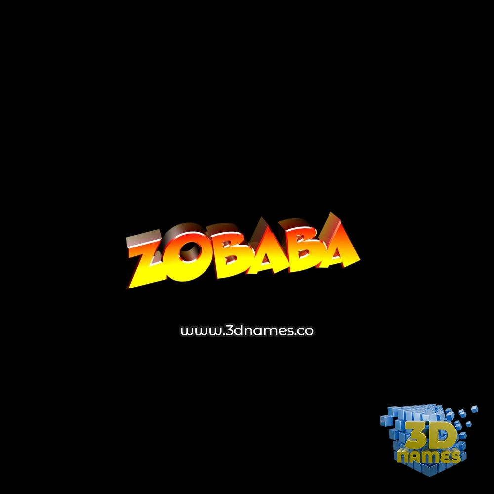 zobaba in Black Background style - 3D name wallpaper