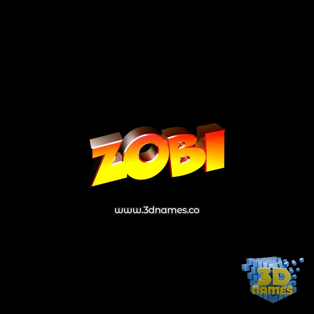 zobi in Black Background style - 3D name wallpaper