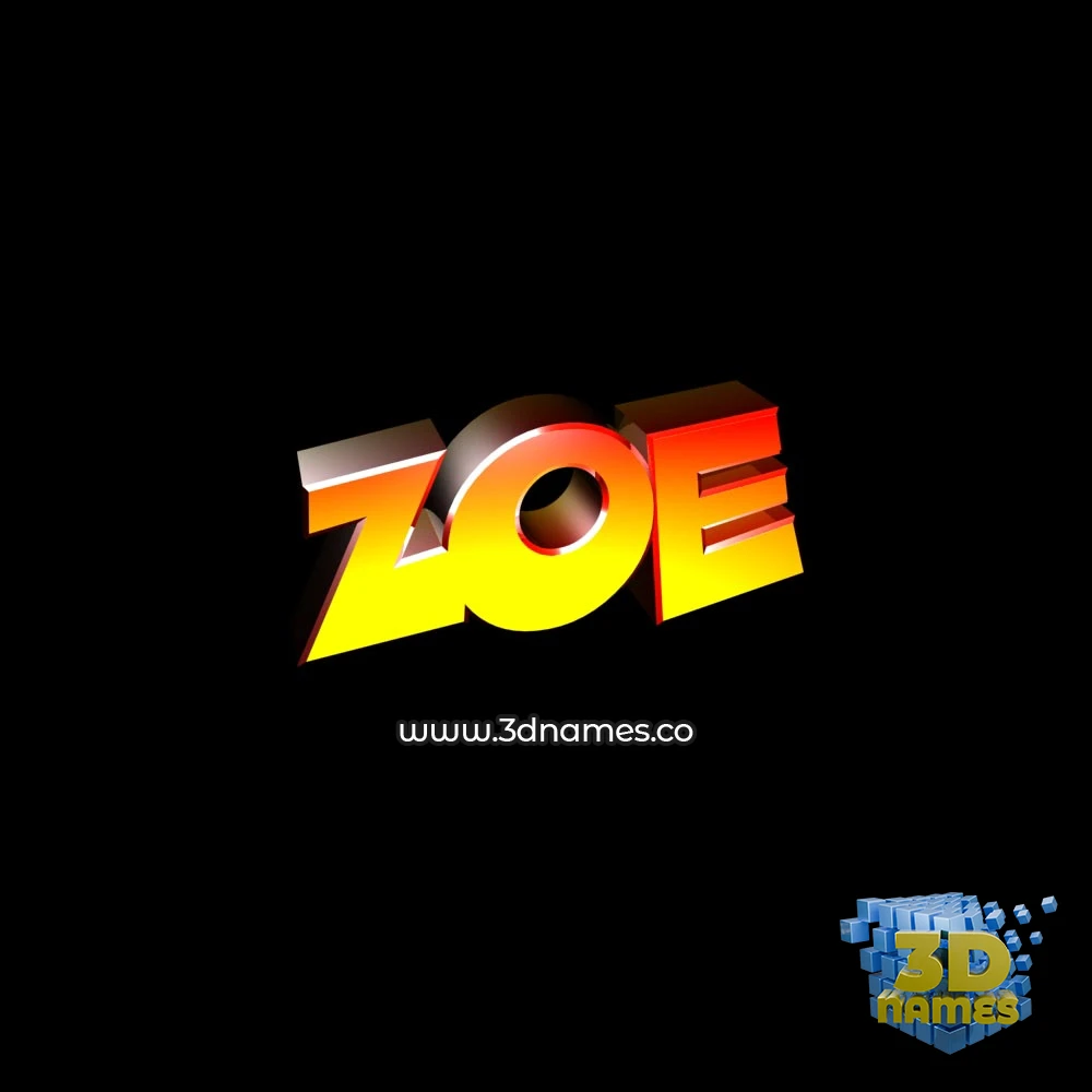 zoe in Black Background style - 3D name wallpaper
