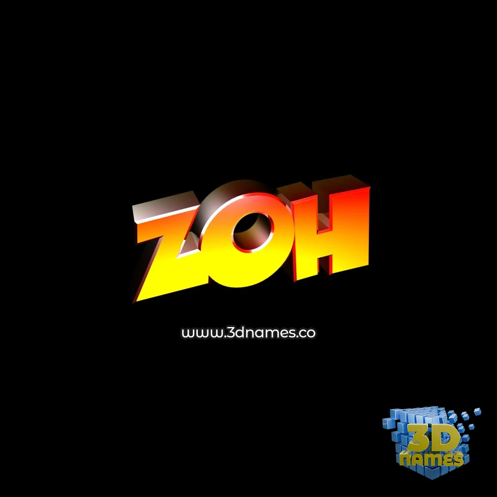 zoh in Black Background style - 3D name wallpaper