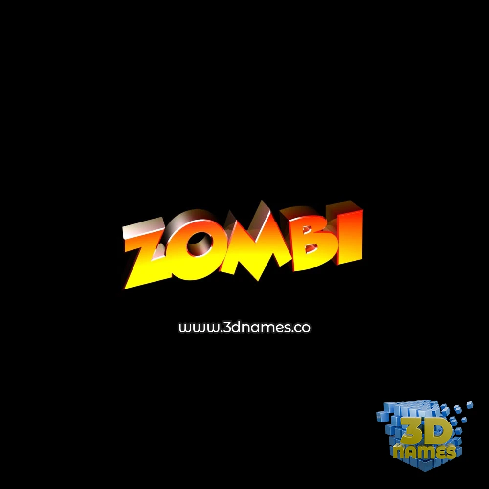 zombi in Black Background style - 3D name wallpaper