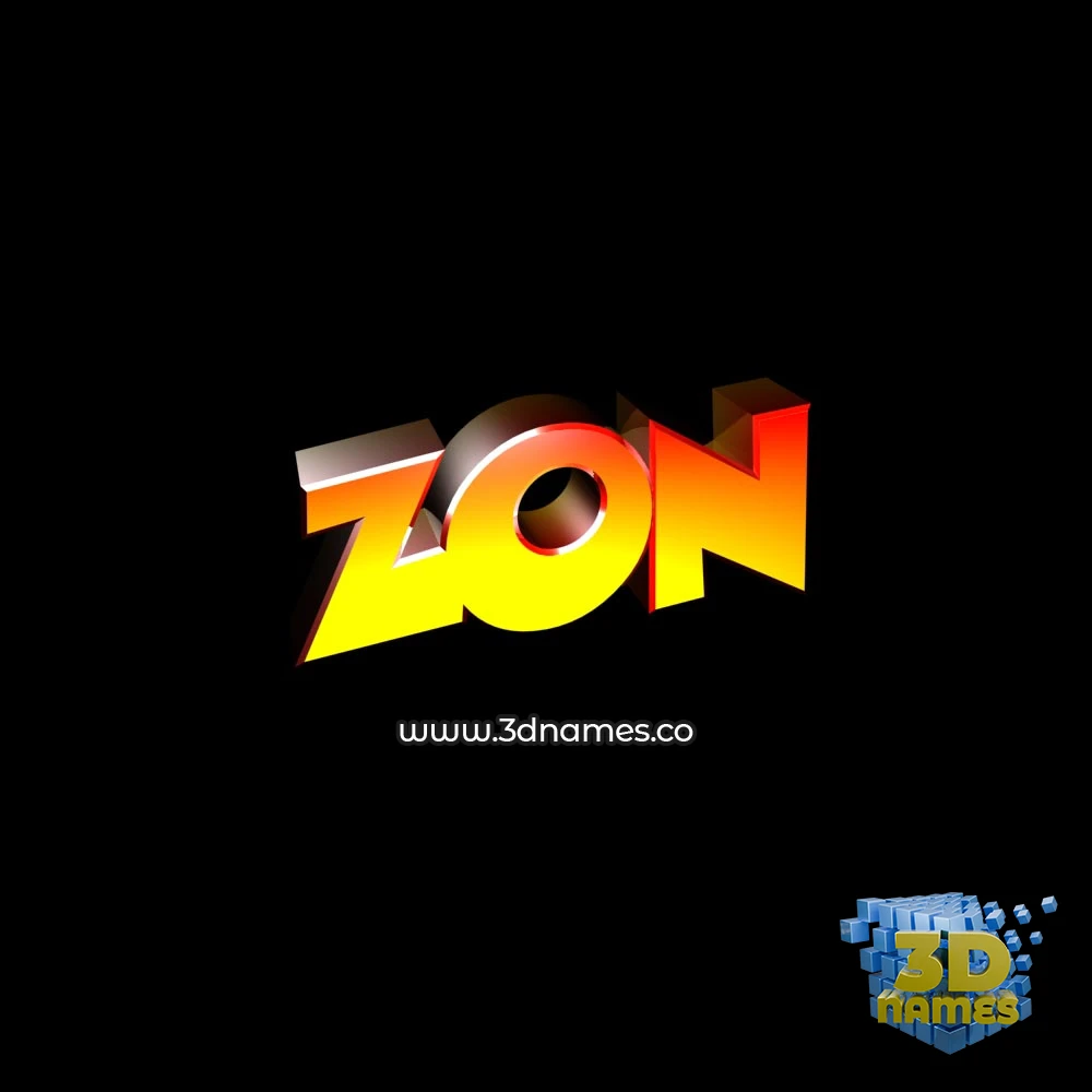 zon in Black Background style - 3D name wallpaper