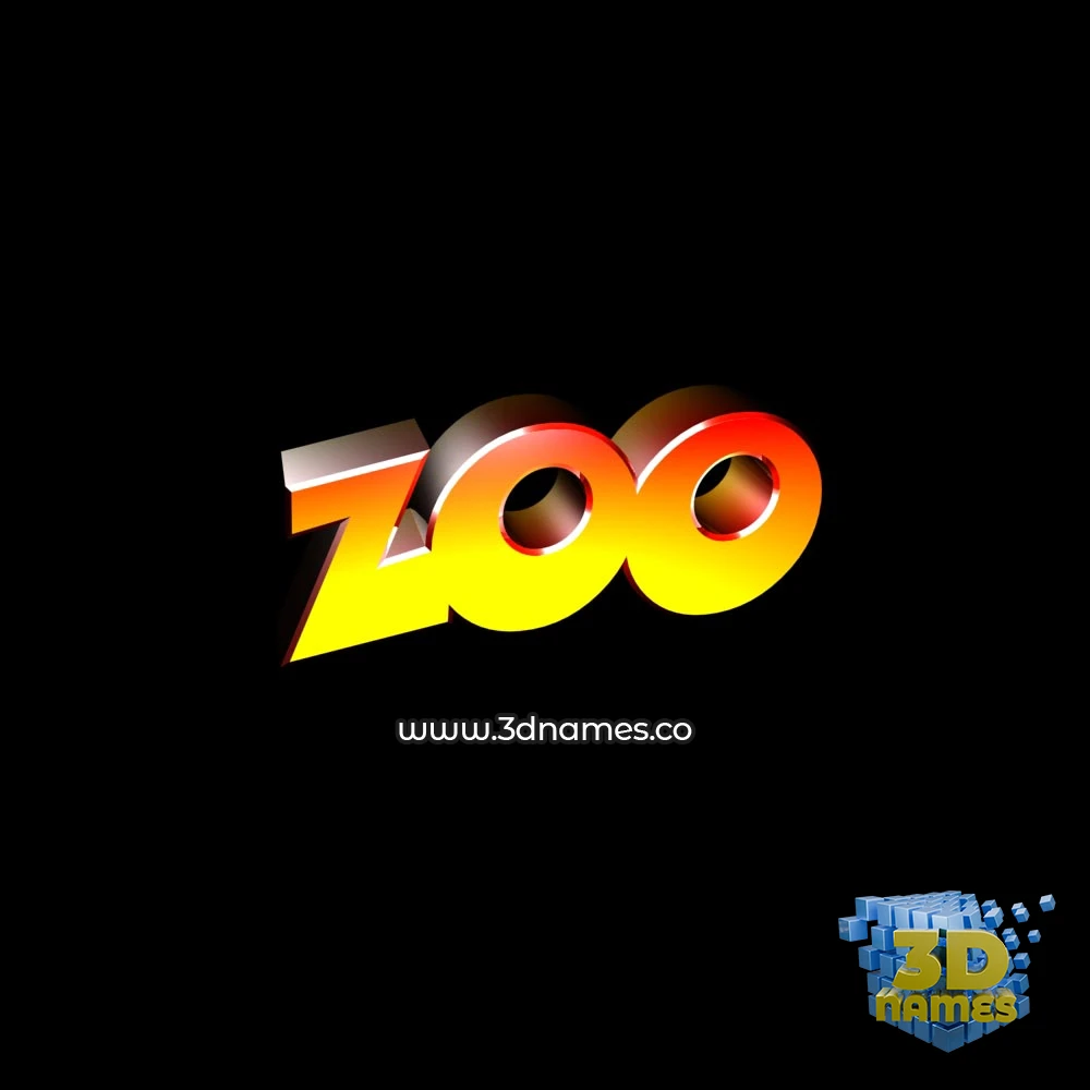 zoo in Black Background style - 3D name wallpaper