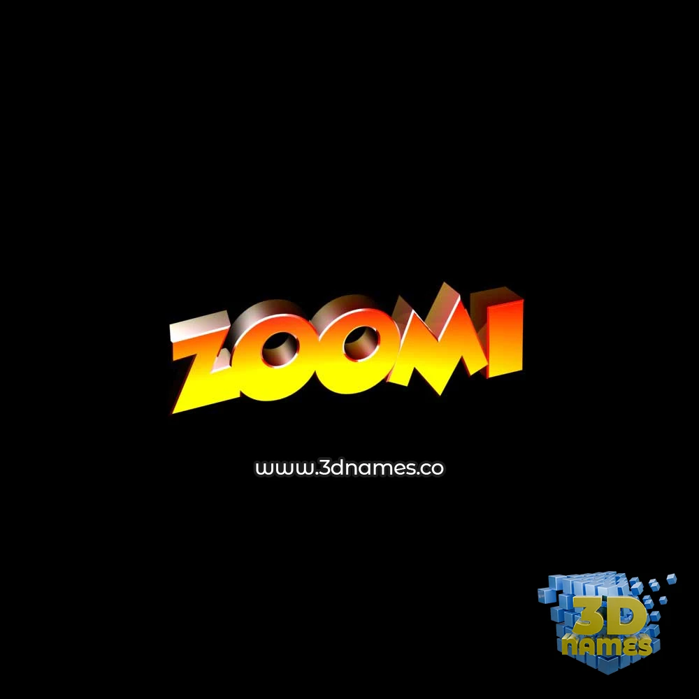 zoomi in Black Background style - 3D name wallpaper