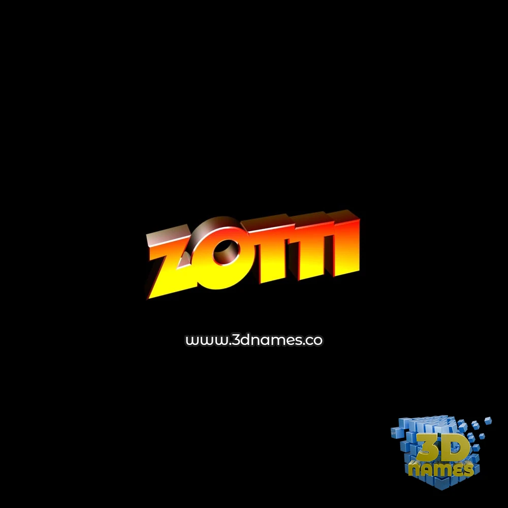 zotti in Black Background style - 3D name wallpaper