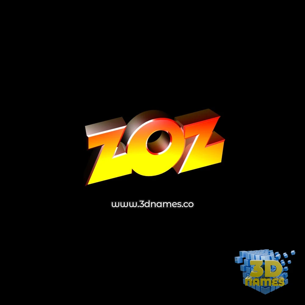zoz in Black Background style - 3D name wallpaper