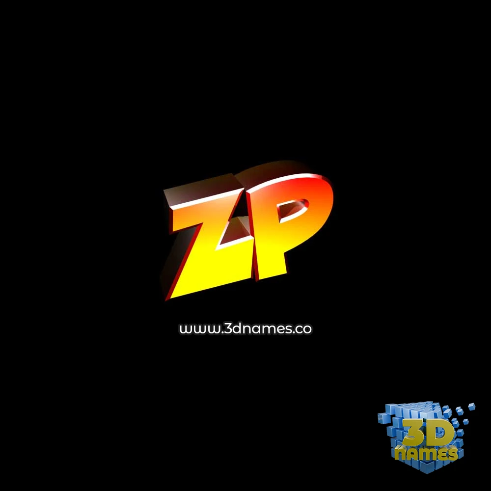 zp in Black Background style - 3D name wallpaper