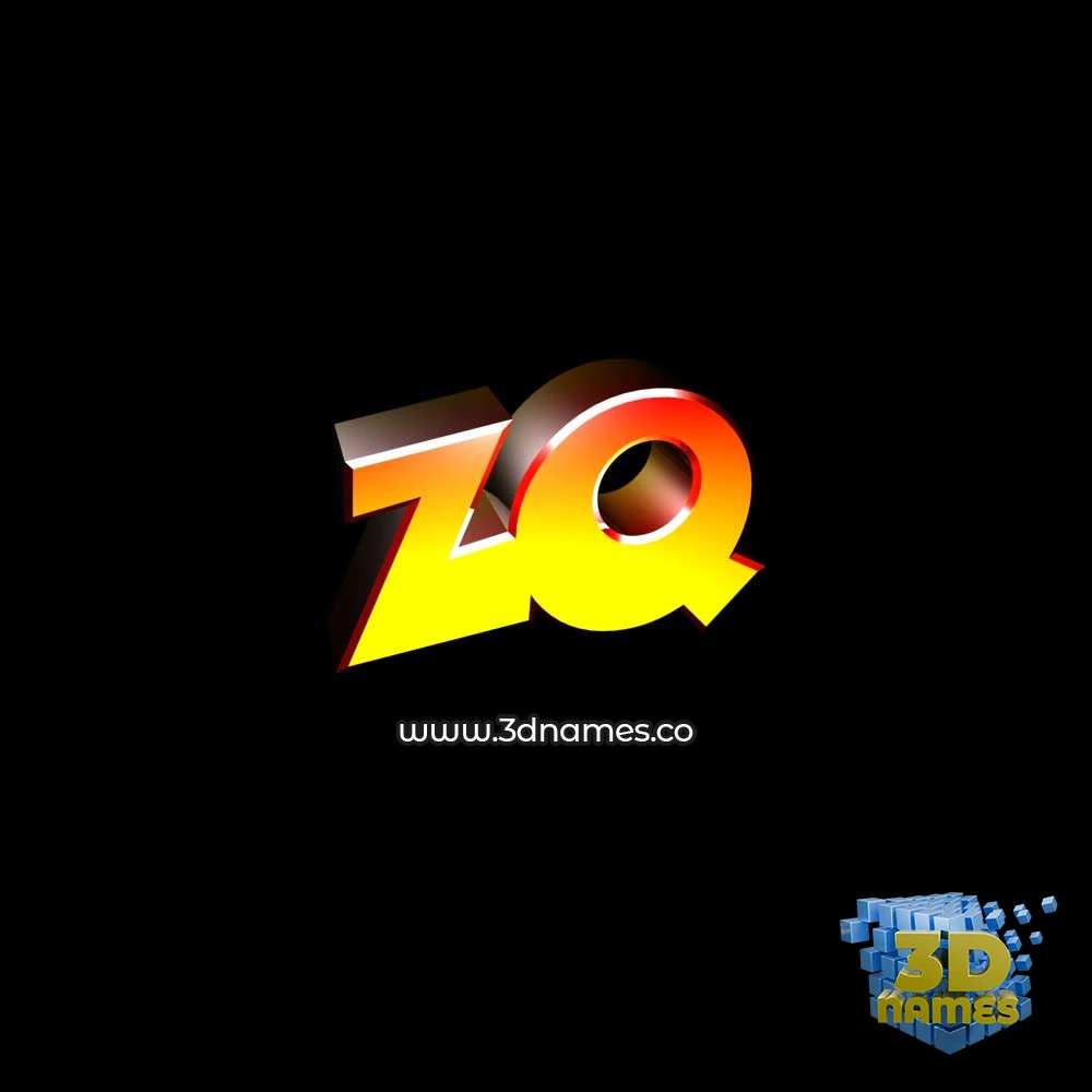 zq in Black Background style - 3D name wallpaper