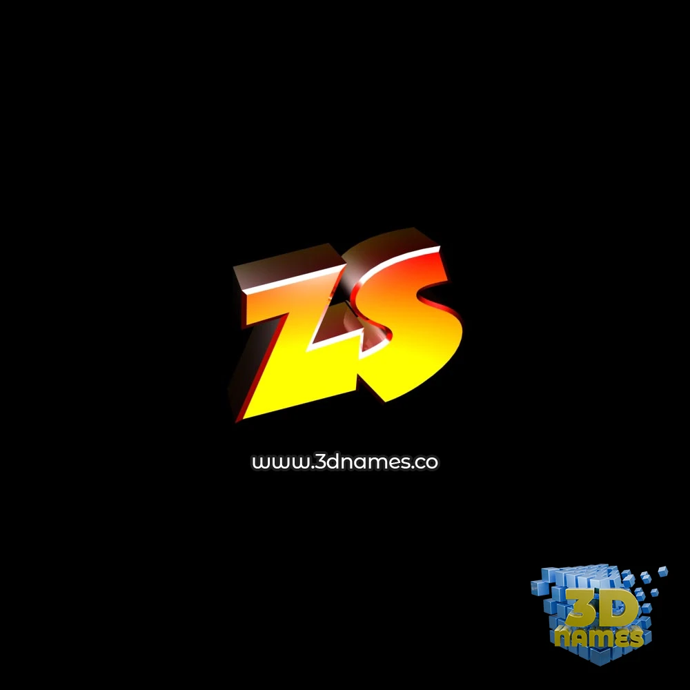 zs in Black Background style - 3D name wallpaper
