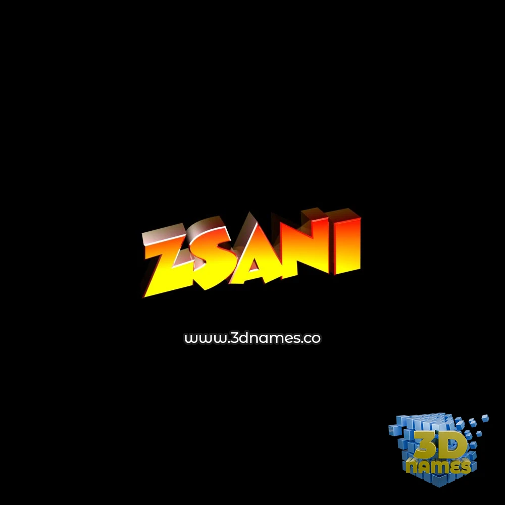 zsani in Black Background style - 3D name wallpaper