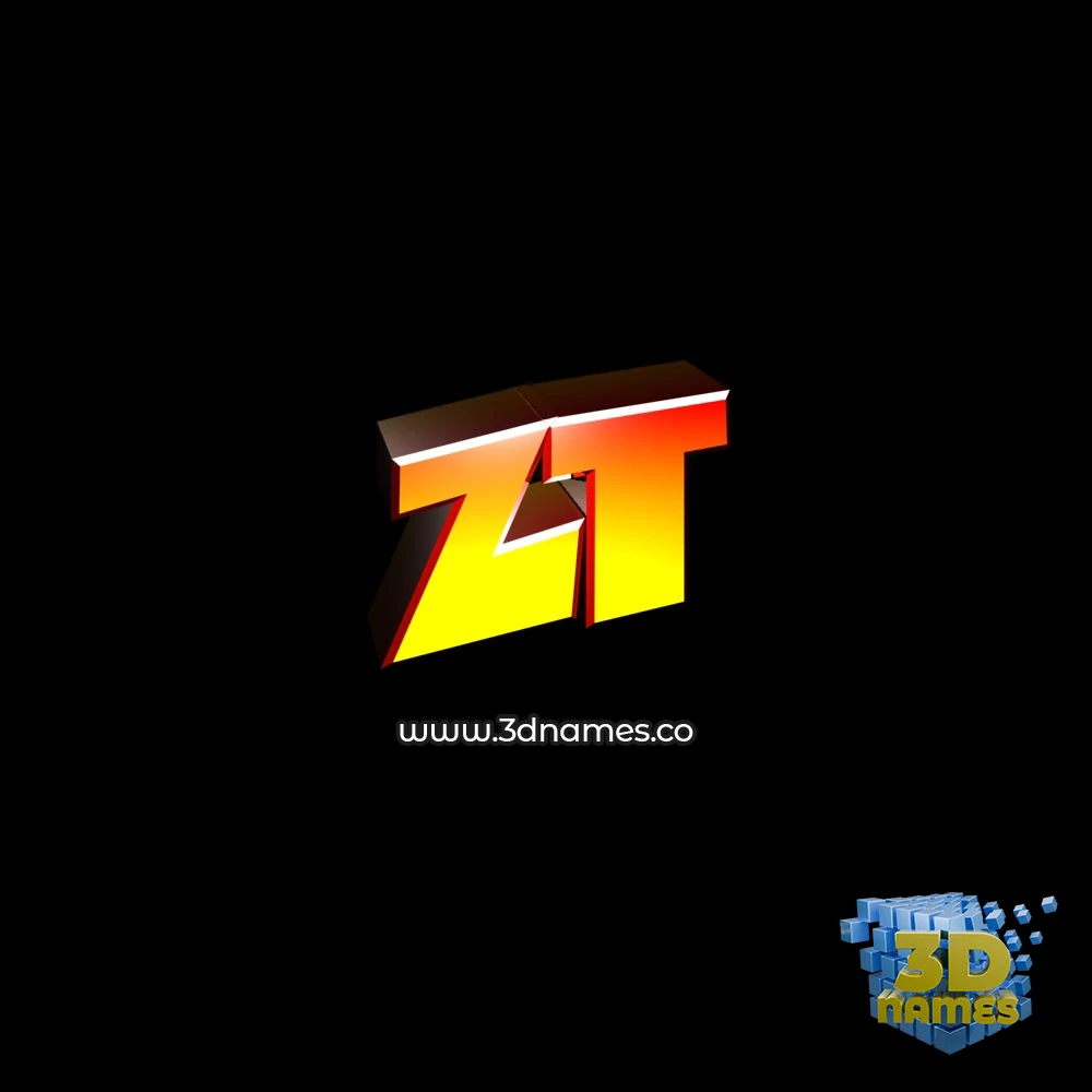 zt in Black Background style - 3D name wallpaper