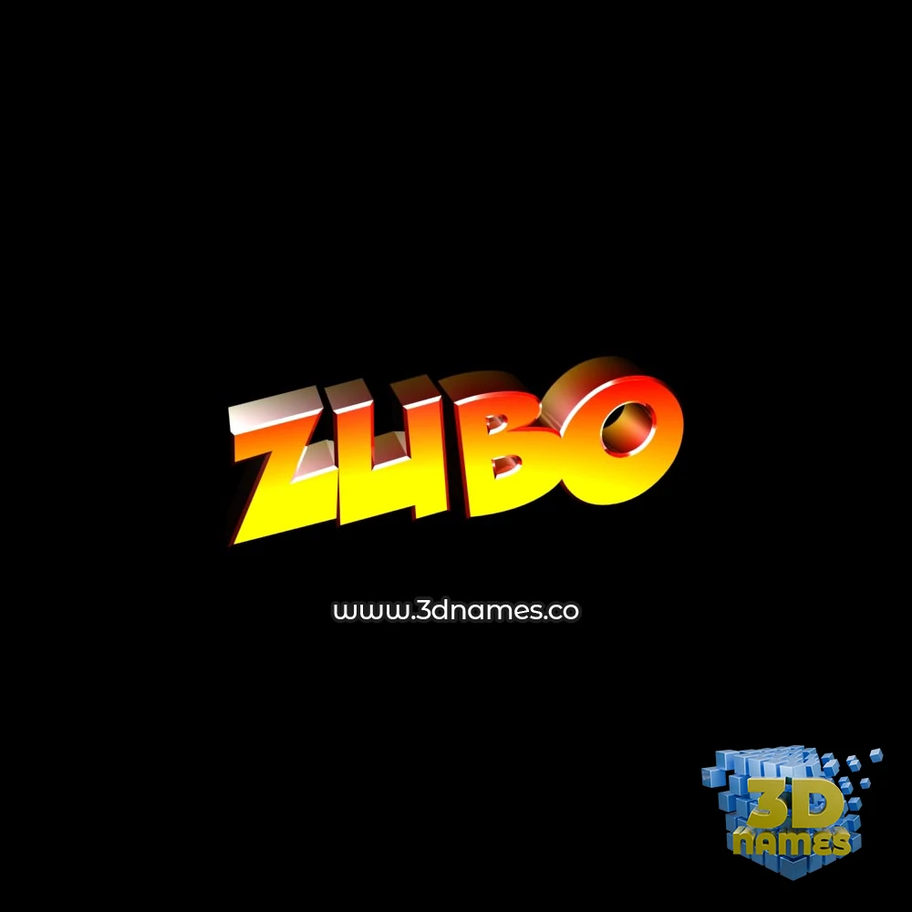 zubo in Black Background style - 3D name wallpaper