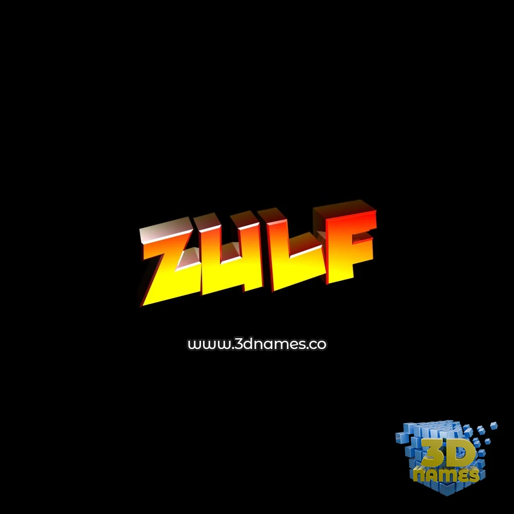 zulf in Black Background style - 3D name wallpaper