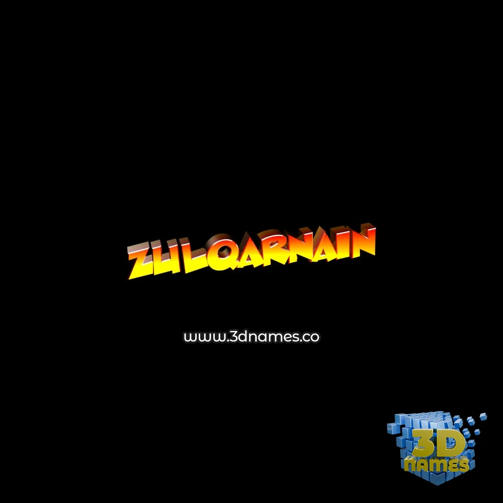 zulqarnain in Black Background style - 3D name wallpaper