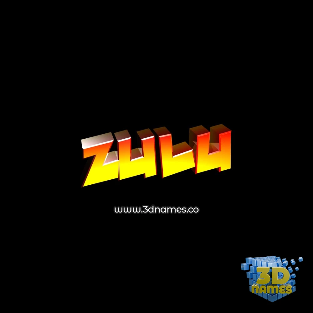 zulu in Black Background style - 3D name wallpaper