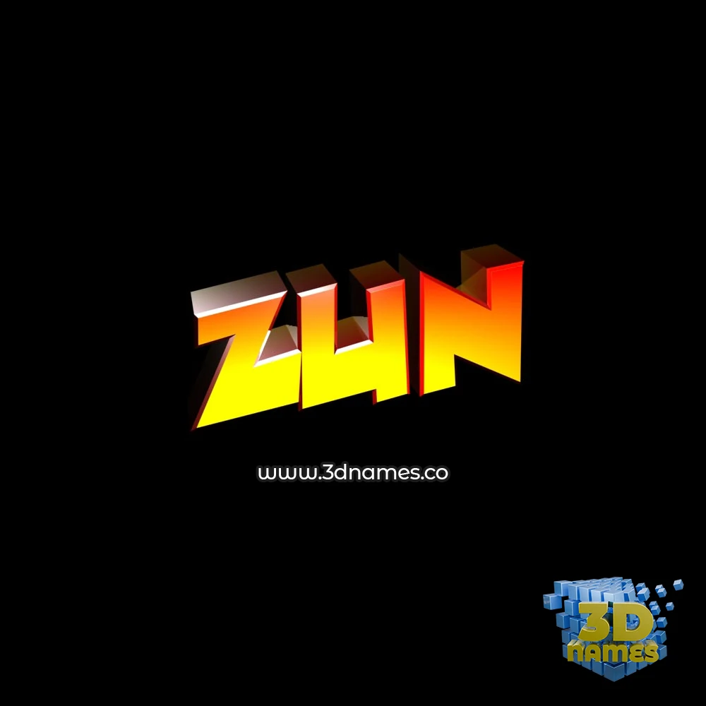 zun in Black Background style - 3D name wallpaper