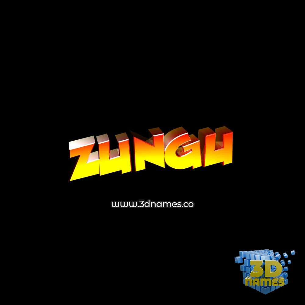 zungu in Black Background style - 3D name wallpaper