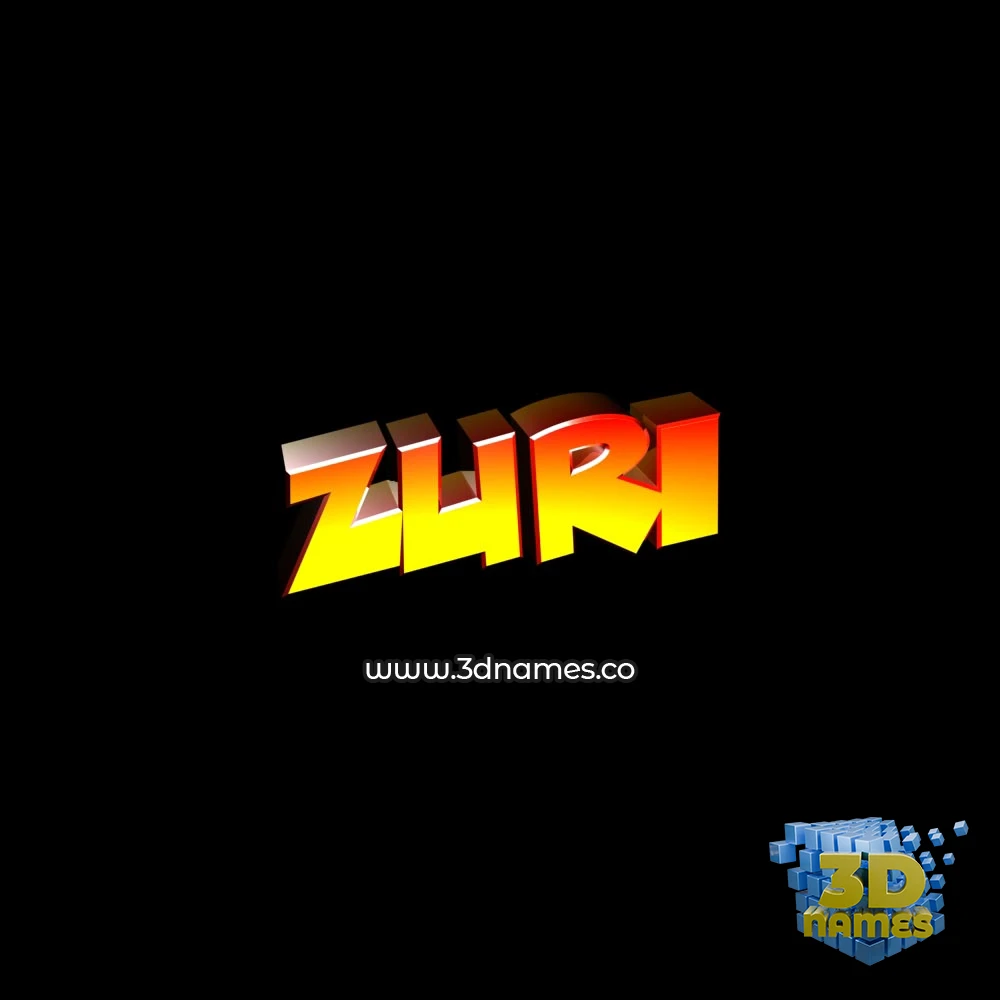 zuri in Black Background style - 3D name wallpaper