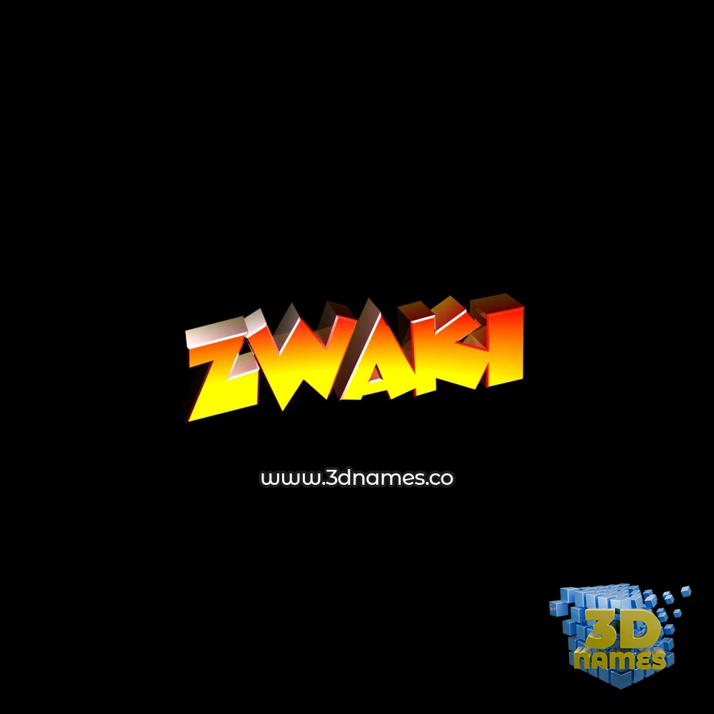 zwaki in Black Background style - 3D name wallpaper