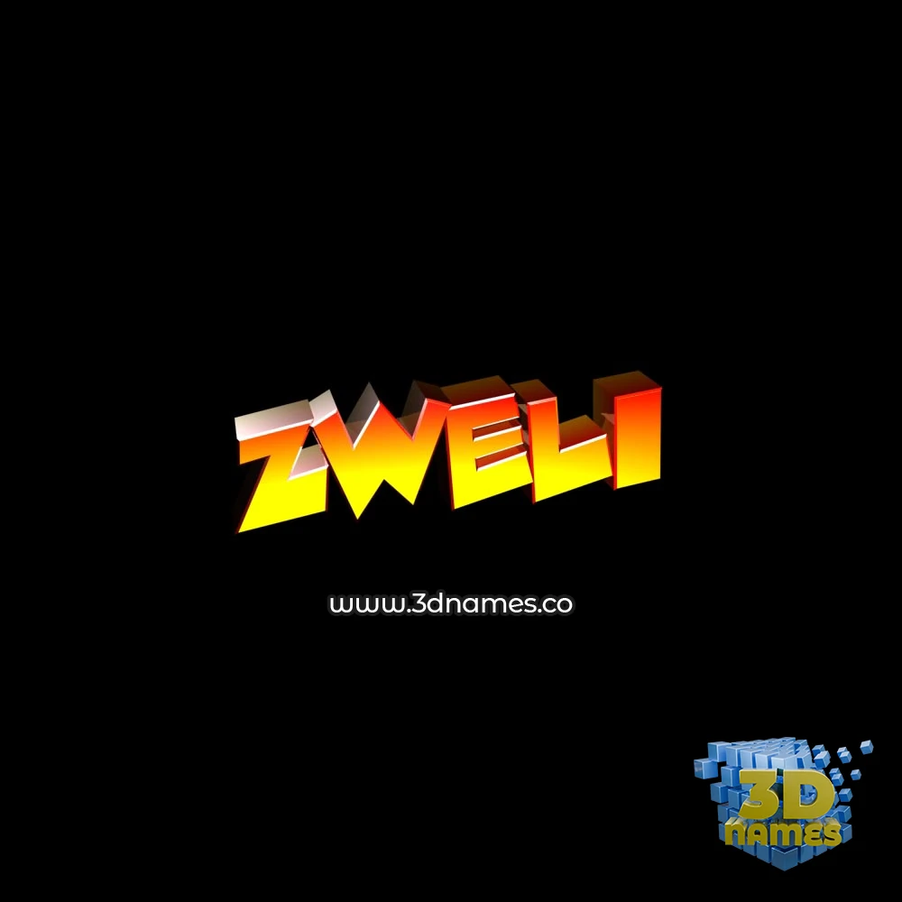 zweli in Black Background style - 3D name wallpaper